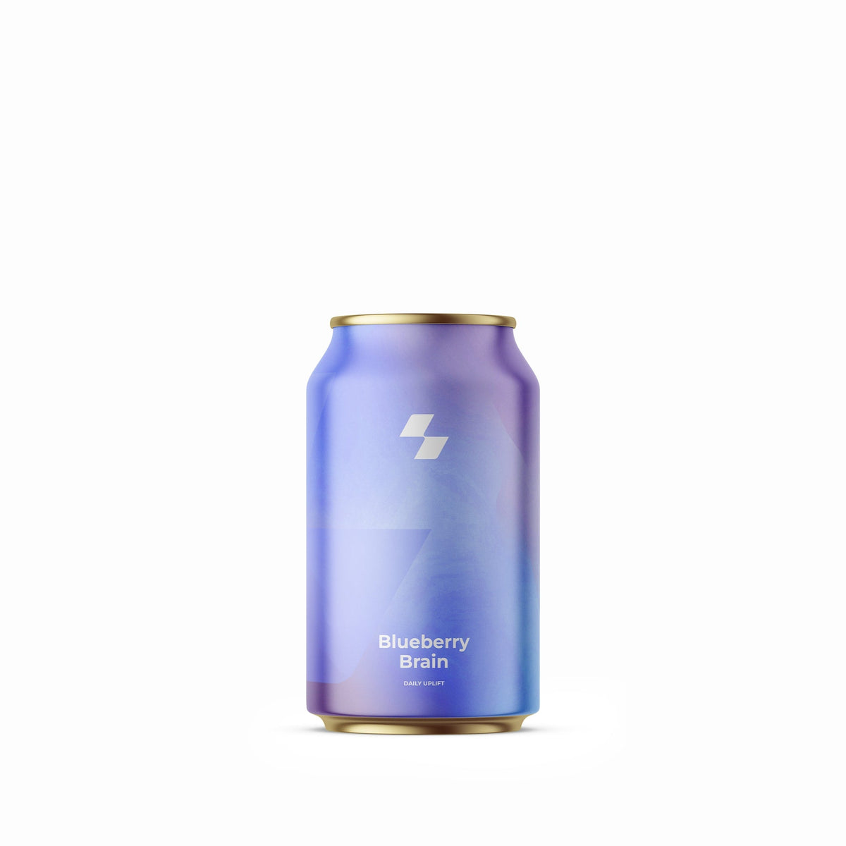 Blue can labeled 'Blueberry Brain' on a white background (12 oz / 330 ml)