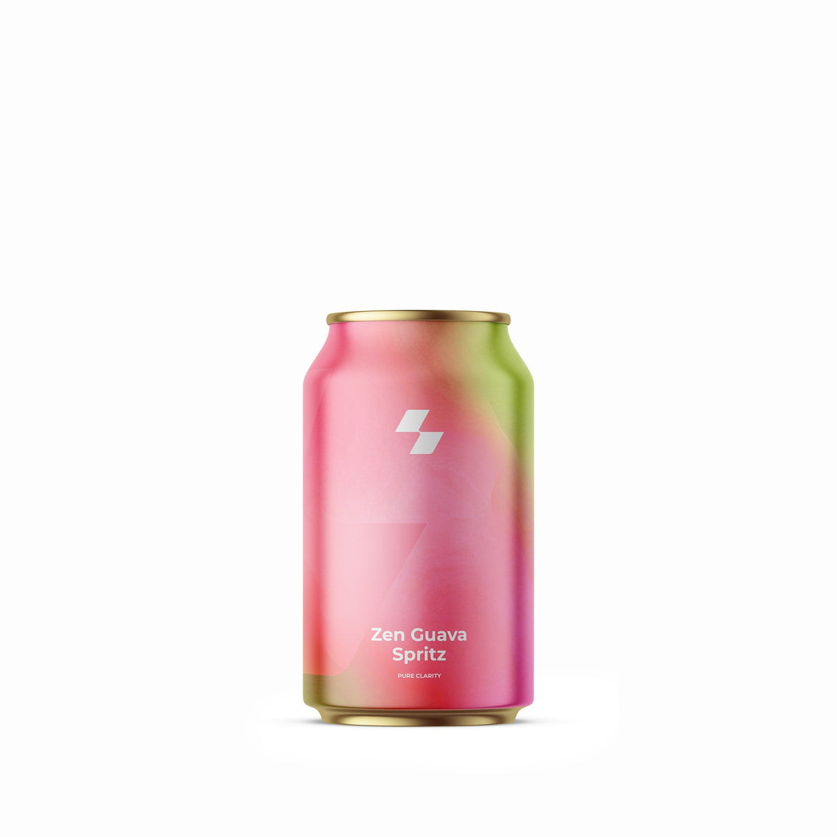 Pink can of Zen Guava Spritz on a white background (12 oz / 330 ml)